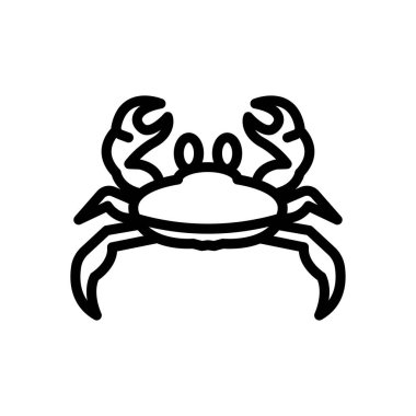 Yengeç simgesi ya da logo tasarımı izole edilmiş işaret sembolü çizimi. Tasarımcılar, web geliştiricileri, görüntüler ve web siteleri için uygun yüksek kaliteli siyah çizgi biçim vektör simgeleri koleksiyonu