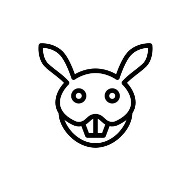 Tavşan simgesi ya da logo tasarımı izole edilmiş işaret sembolü çizimi. Tasarımcılar, web geliştiricileri, görüntüler ve web siteleri için uygun yüksek kaliteli siyah çizgi biçim vektör simgeleri koleksiyonu