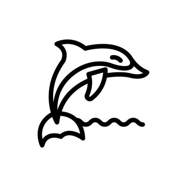 Yunus simgesi ya da logo tasarımı izole edilmiş işaret sembolü çizimi. Tasarımcılar, web geliştiricileri, görüntüler ve web siteleri için uygun yüksek kaliteli siyah çizgi biçim vektör simgeleri koleksiyonu