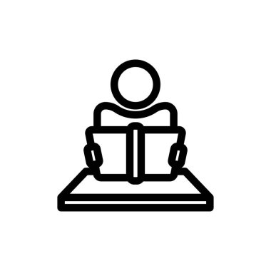 Öğrenci simgesi veya logo tasarımı izole edilmiş işaret sembolü çizimi - tasarımcılar, web geliştiricileri, görüntüleyiciler ve web siteleri için uygun yüksek kalite çizgi biçimi vektör simgesi