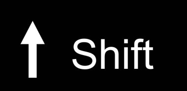 Shift Simgesi Klavye Tasarımı. Ağ için simge koleksiyonu. Siyah-beyaz kaydırma düğmesi simgesi. İzole vektör işareti sembolü.