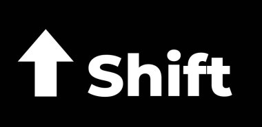 Shift Simgesi Klavye Tasarımı. Ağ için simge koleksiyonu. Siyah-beyaz kaydırma düğmesi simgesi. İzole vektör işareti sembolü.