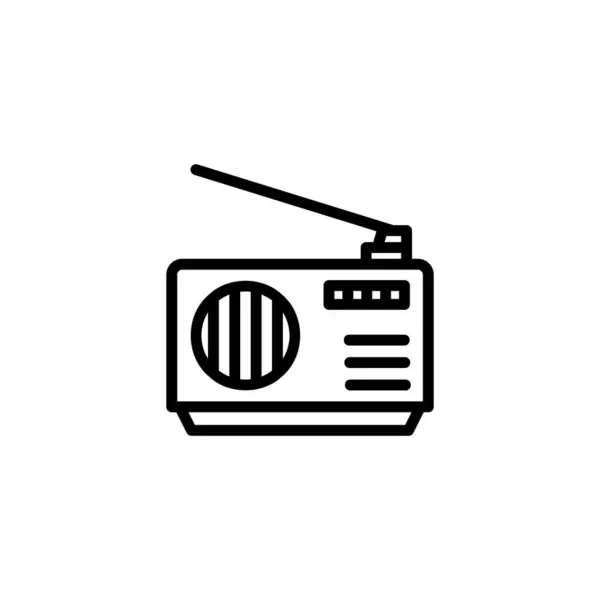 radyo simgesi veya logo tasarımı izole edilmiş işaret sembolü çizimi. Tasarımcılar, web geliştiricileri, görüntüler ve web siteleri için uygun yüksek kaliteli siyah çizgi biçimi vektörü