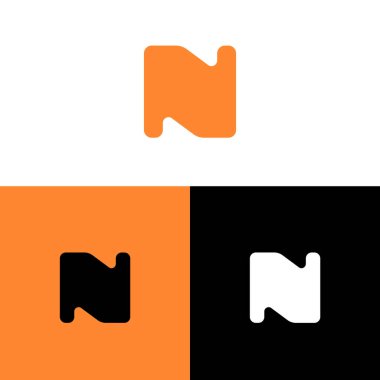 Yaratıcı soyut harf N modern minimal markalaşma için turuncu siyah beyaz içerir. Bu tasarım şirket logosu ve yenilikçi simge için uygundur..