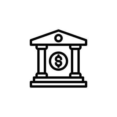 Finans ve bankacılığı temsil eden basit bir banka simgesi.