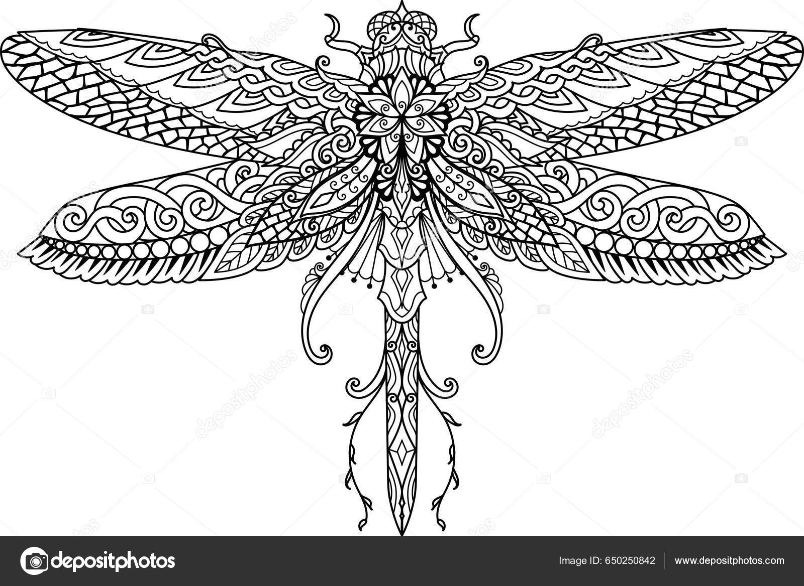 Unleash Your Creativity with a Mandala Dragonfly Coloring Page