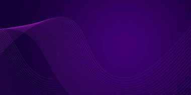 Gelecekteki teknoloji konseptinin soyut arka planı. Koyu mor arkaplanda parlayan kıvrımlar veya dalgalar.