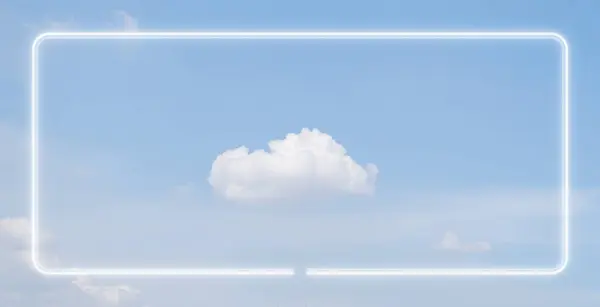 yumuşak gökyüzü manzarası ve bulut veya çevre ve parlayan ile dikdörtgen çerçeve.