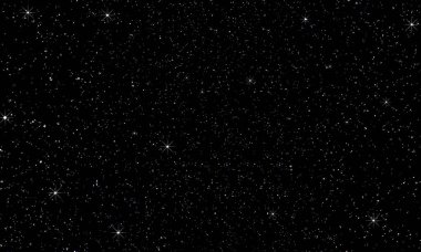 Geceleri gökyüzünü küçük yıldızlar doldurur. Siyah arkaplan ile bilim teknolojisi kavramı.