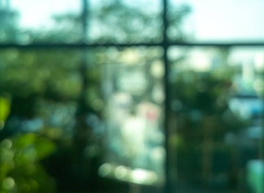 Bokeh ile bulanık pencere kafesi doğa arkaplanı