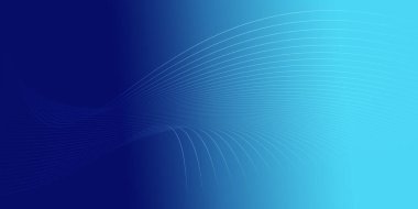 Soyut koyu mavi arkaplan dalga çizgileri, parlak eğriler, kopyalama veya boş için parlayan ızgara ve boşluk