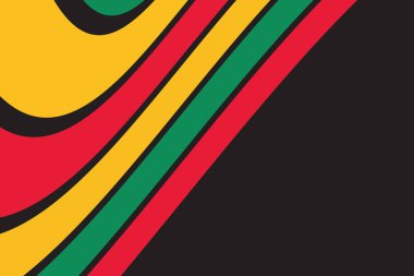 Siyah arkaplanda kırmızı turuncu ve yeşil kavisli çizgiler ve kopyalama alanı