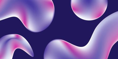 Modern ve lüks mor ve pembe soyut arka plan deseni. Koyu mor arkaplanda serbest şekiller ve daireler