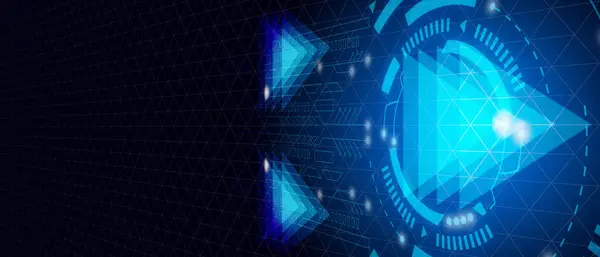 Bakış açısı, teknoloji modern gelecek arkaplan çizimi geometrik şekil ve tahta devre ve üçgen örgüsü