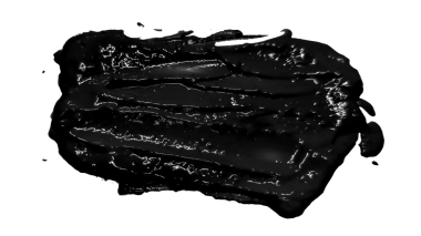 Şeffaf arkaplanda siyah suluboya ya da krema sıçramasını kapat