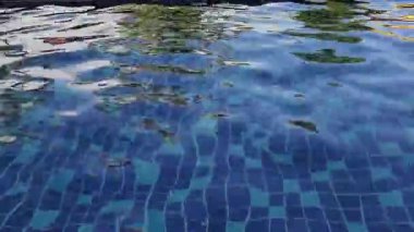 4K gerçek zamanlı video kaydı. Yüzme havuzundan temiz dalgalar