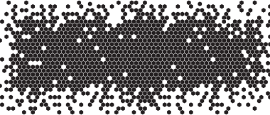 Yarım ton altıgen desenli siyah soyut bir arkaplan. Modern teknoloji modeli ve Şeffaf arkaplan