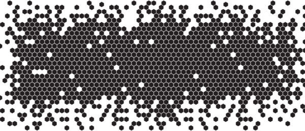 Yarım ton altıgen desenli siyah soyut bir arkaplan. Modern teknoloji modeli ve Şeffaf arkaplan