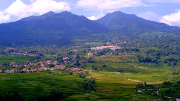Filmación Del Paisaje Timelapse Video Vistas Laderas Área Cicalengka Indonesia — Vídeos de Stock