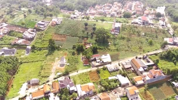 空中摄像 Parallaxshot Aerial View Residential District Slope Mount Manglayang 印度尼西亚 — 图库视频影像
