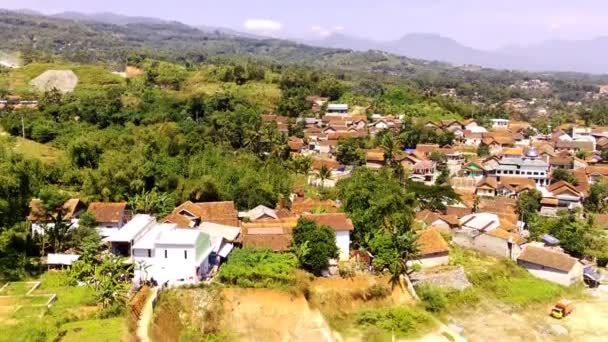 Luftaufnahmen Drohnenblick Auf Wohn Und Wohngebiete Stadtrand Bandung Indonesien — Stockvideo