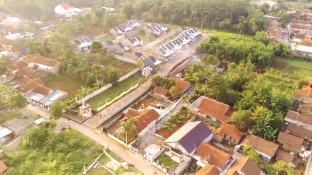 Vista Aérea Cena Rural Uma Área Residencial Área Cikancung Bandung — Vídeo de Stock