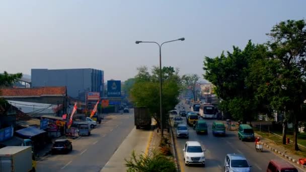 Срок Действия Автомагистралей Чилеуни Бандунг Вид Центр Города Быстро Движущийся — стоковое видео