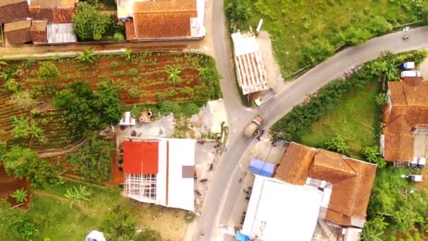 Time Lapse Drone Tiro Uma Rua Cruzamento Localizado Bandung Indonésia — Vídeo de Stock