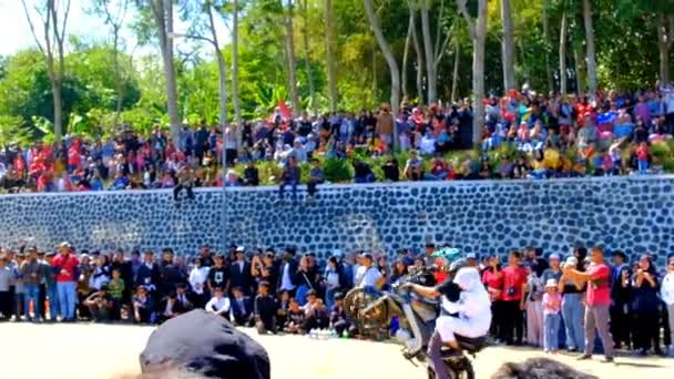 Bandung West Java Indonésia Agosto 2023 Filmagem Atrações Acrobacias Motocicletas — Vídeo de Stock