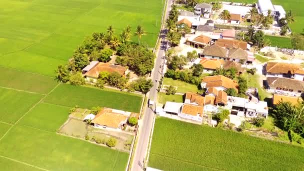 Filmagem Drones Filmagem Vídeo Aéreo Uma Longa Estrada Rural Nas — Vídeo de Stock