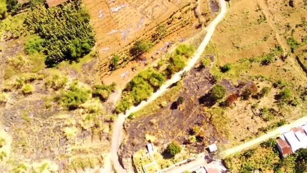 无人机的图像 Pangradinan山疏浚斜坡的空中拍摄 用作建筑用地 万隆市郊区的景色 优质4K录影带 — 图库视频影像