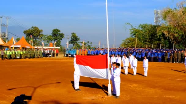 Bandung Java Ocidental Indonésia Agosto 2023 Filmagem Cerimônia Dia Independência — Vídeo de Stock