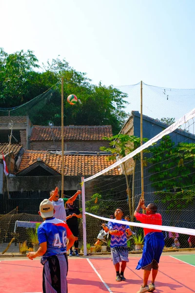 Bandung Westjava Indonesien August 2023 Outdoor Volleyballwettbewerb Zwischen Herren Anlässlich — Stockfoto