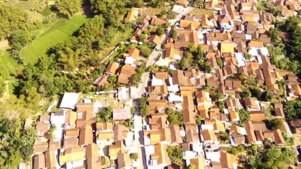 Rumah Rumah Penghunian Besar Distrik Pinggiran Kota Dengan Pemandangan Pegunungan — Stok Video