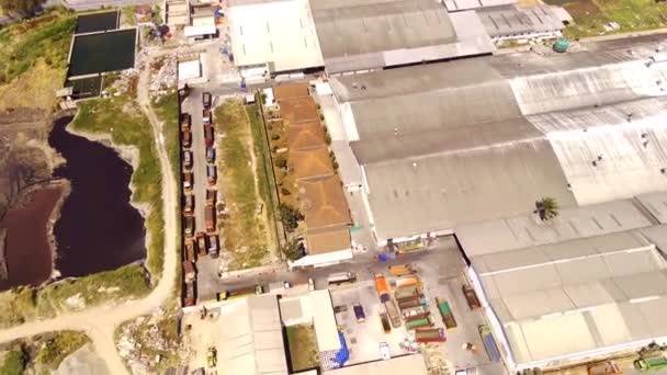 Horní Pohled Textilní Továrnu Letecké Záběry Továrny Obsahující Tovární Budovy — Stock video