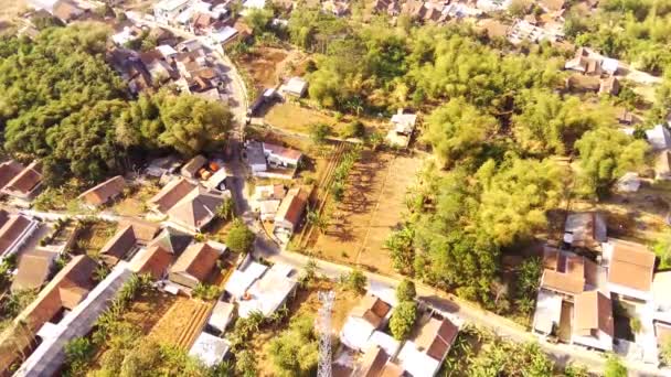 Légi Felvétel Vidékről Drone Kilátás Nyílik Táj Lakóövezetek Vidéken Szélén — Stock videók