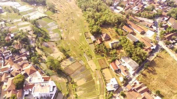 Imágenes Aéreas Campiña Drone Vista Del Paisaje Las Zonas Residenciales — Vídeos de Stock
