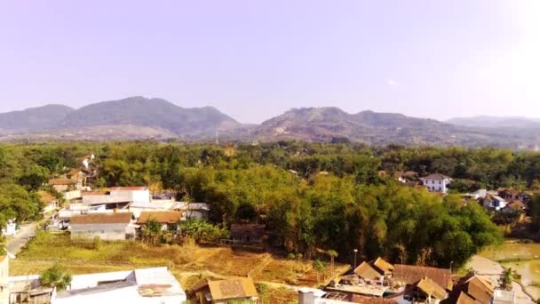 Panoramic Aerial View Dense Populated Town Cikancung Regency Bandung Indonesia — Stock Video