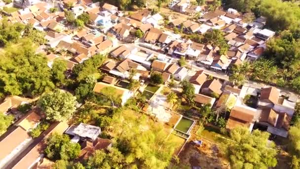Πανοραμική Αεροφωτογραφία Της Πυκνοκατοικημένης Πόλης Στο Cikancung Regency Του Bandung — Αρχείο Βίντεο