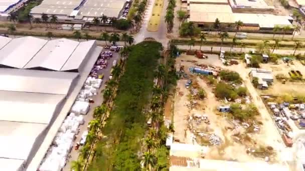 Hiper Hızlandırılmış Video Hava Çekimi Sanayi Bölgesinin Çeşitli Şirketlerin Fabrikalarını — Stok video