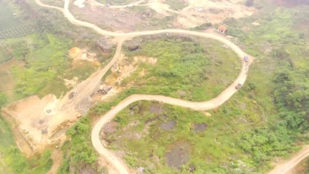 Letecká Videografie Pohled Krajiny Hornického Údolí Údolí Kde Městě Cikancung — Stock video