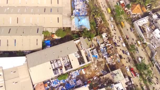 Luftaufnahmen Schäden Dächern Und Gebäuden Den Industriegebieten Dwipapuri Und Kahatex — Stockvideo