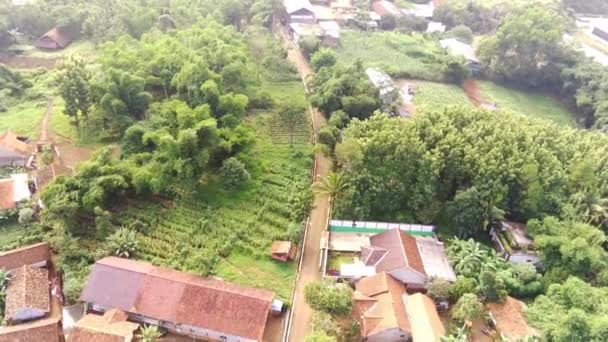 Aerial Footage Countryside Aerial View Residence Remote Area Cicalengka Bandung — Stock Video
