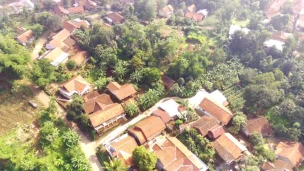 Letecké Záběry Údolí Venkova Letecký Pohled Rezidence Lesní Rýžová Pole — Stock video