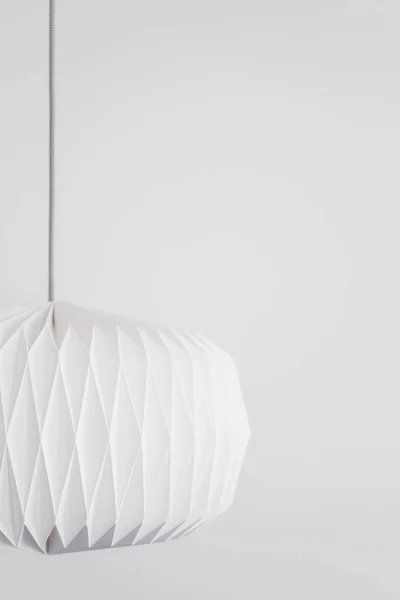 Closeup Hanging Geometric Chandelier Plastic Material Scandinavian Style Living Room — Stock Photo, Image