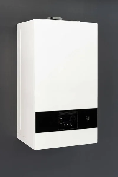 Caldera Automática Metal Para Calefacción Casa Temporada Invierno Panel Control — Foto de Stock