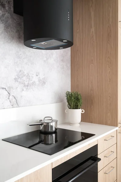 Peralatan Rumah Tangga Modern Dapur Induksi Kaca Ceramic Hob Oven — Stok Foto