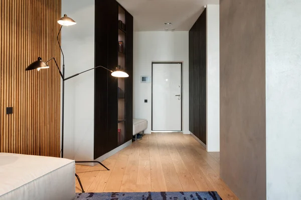 Couloir Avec Intérieur Moderne Appartement Appartement Haut Gamme Avec Placard — Photo