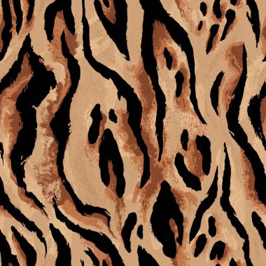 seamless tiger, leopard skin pattern clipart