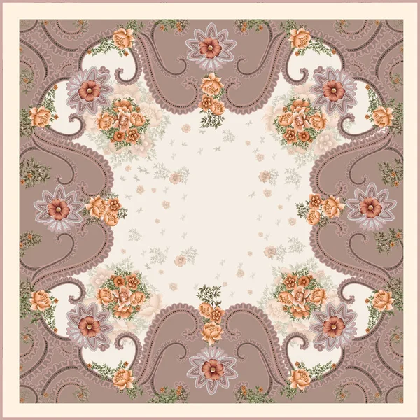 ショール 抽象的な花柄のスカーフデザイン — ストック写真